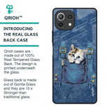 Kitty In Pocket Glass Case For Mi 11 Lite NE 5G