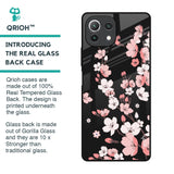 Black Cherry Blossom Glass Case for Mi 11 Lite NE 5G