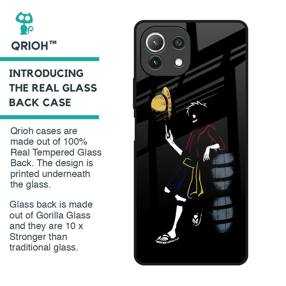 Luffy Line Art Glass Case for Mi 11 Lite NE 5G