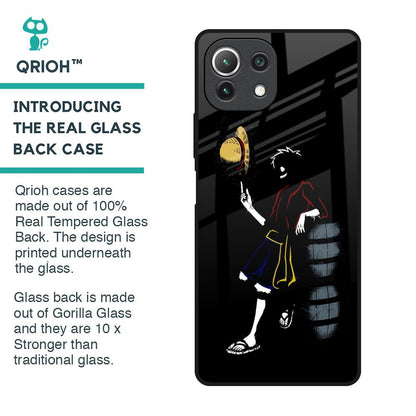 Luffy Line Art Glass Case for Mi 11 Lite NE 5G