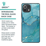 Blue Golden Glitter Glass Case for Mi 11 Lite NE 5G