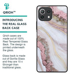 Pink & Gold Gllitter Marble Glass Case for Mi 11 Lite NE 5G