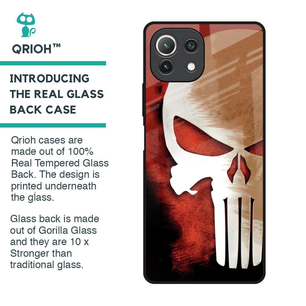 Red Skull Glass Case for Mi 11 Lite NE 5G