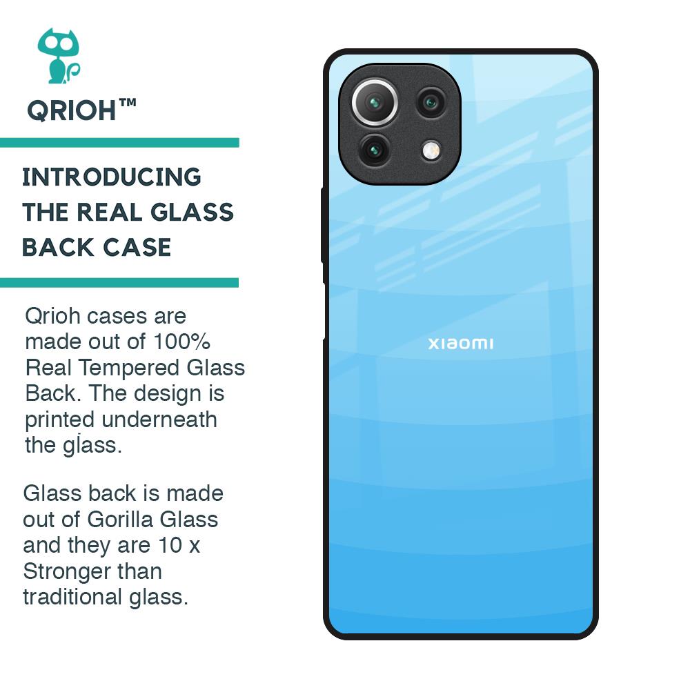 Wavy Blue Pattern Glass Case for Mi 11 Lite NE 5G
