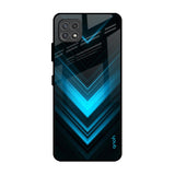 Vertical Blue Arrow Samsung Galaxy F42 5G Glass Back Cover Online