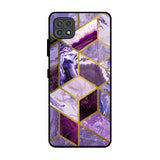 Purple Rhombus Marble Samsung Galaxy F42 5G Glass Back Cover Online