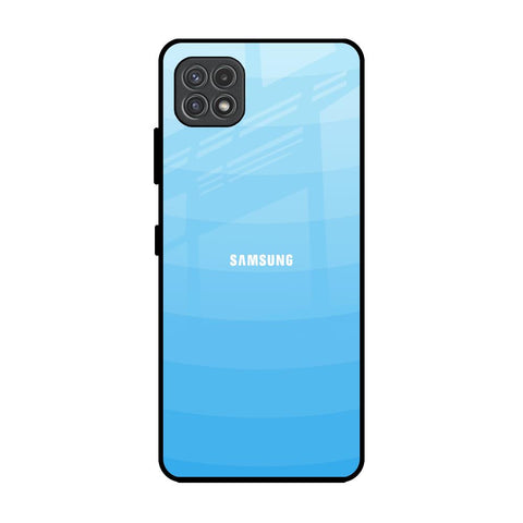 Wavy Blue Pattern Samsung Galaxy F42 5G Glass Back Cover Online