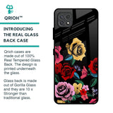 Floral Decorative Glass Case For Samsung Galaxy F42 5G
