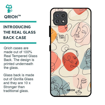 Abstract Faces Glass Case for Samsung Galaxy F42 5G