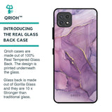 Purple Gold Marble Glass Case for Samsung Galaxy F42 5G