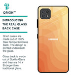 Orange Curve Pattern Glass Case for Samsung Galaxy F42 5G