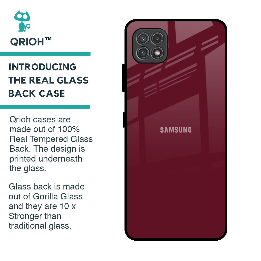 Classic Burgundy Glass Case for Samsung Galaxy F42 5G