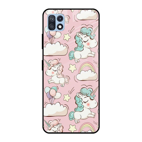 Balloon Unicorn Samsung Galaxy F42 5G Glass Cases & Covers Online