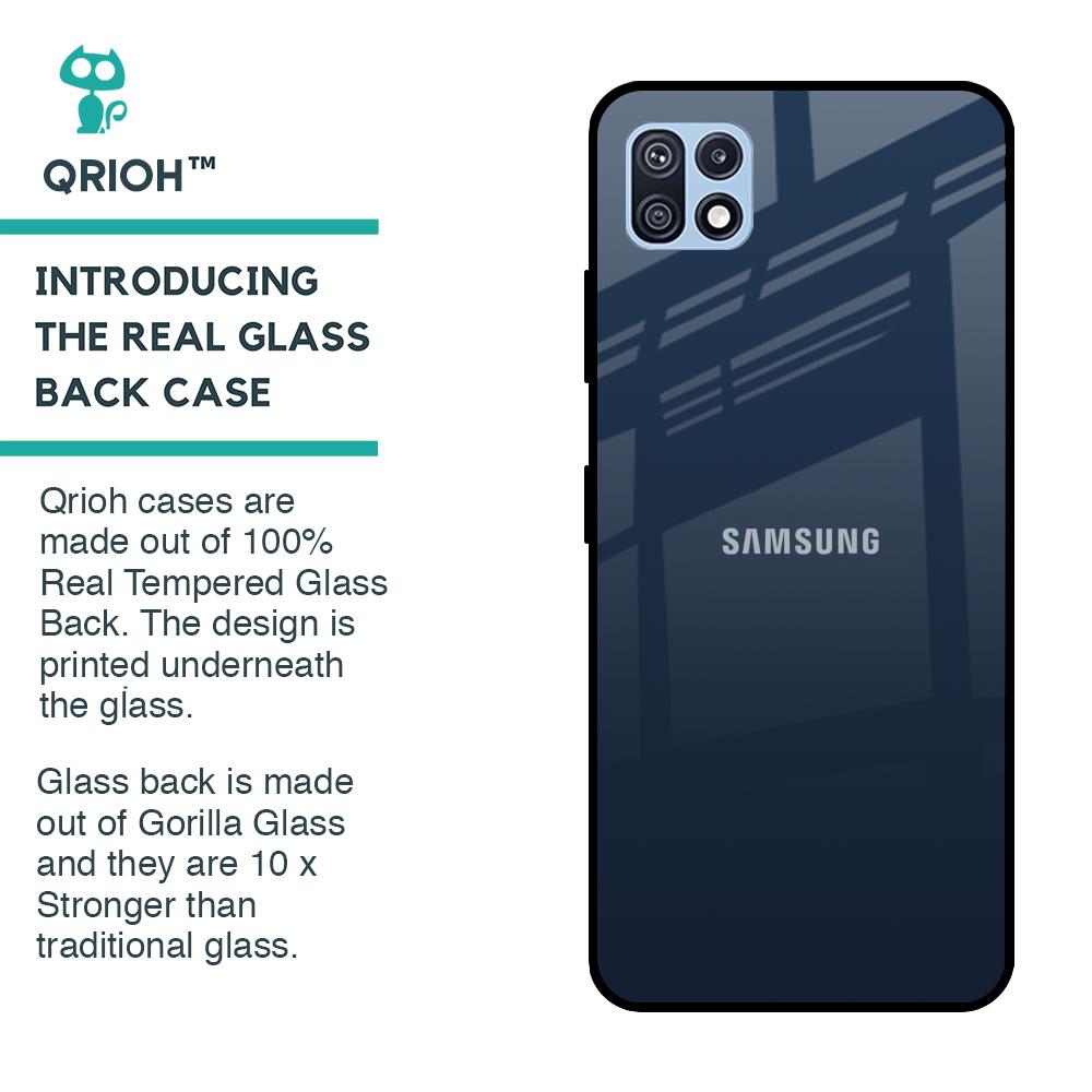 Overshadow Blue Glass Case For Samsung Galaxy F42 5G