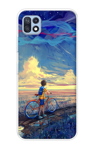 Riding Bicycle to Dreamland Samsung Galaxy F42 5G Back Cover