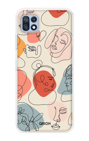 Abstract Faces Samsung Galaxy F42 5G Back Cover
