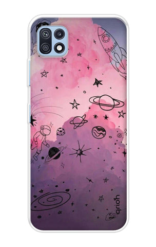 Space Doodles Art Samsung Galaxy F42 5G Back Cover