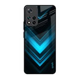 Vertical Blue Arrow Mi 11i HyperCharge Glass Back Cover Online