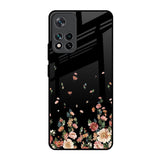 Floating Floral Print Mi 11i HyperCharge Glass Back Cover Online