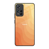 Orange Curve Pattern Mi 11i HyperCharge Glass Back Cover Online