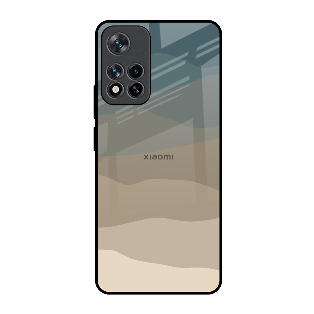 Abstract Mountain Pattern Mi 11i HyperCharge Glass Back Cover Online