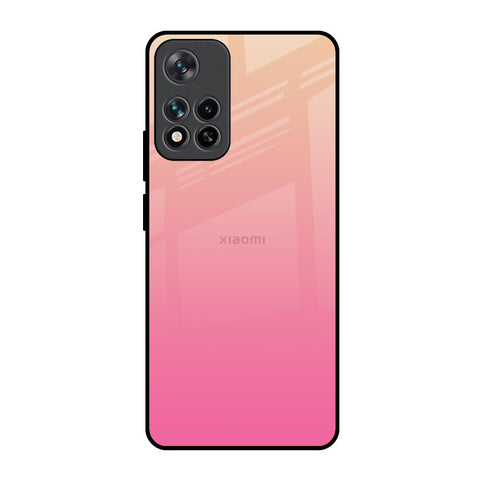 Pastel Pink Gradient Mi 11i HyperCharge Glass Back Cover Online