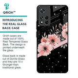 Floral Black Band Glass Case For Mi 11i HyperCharge