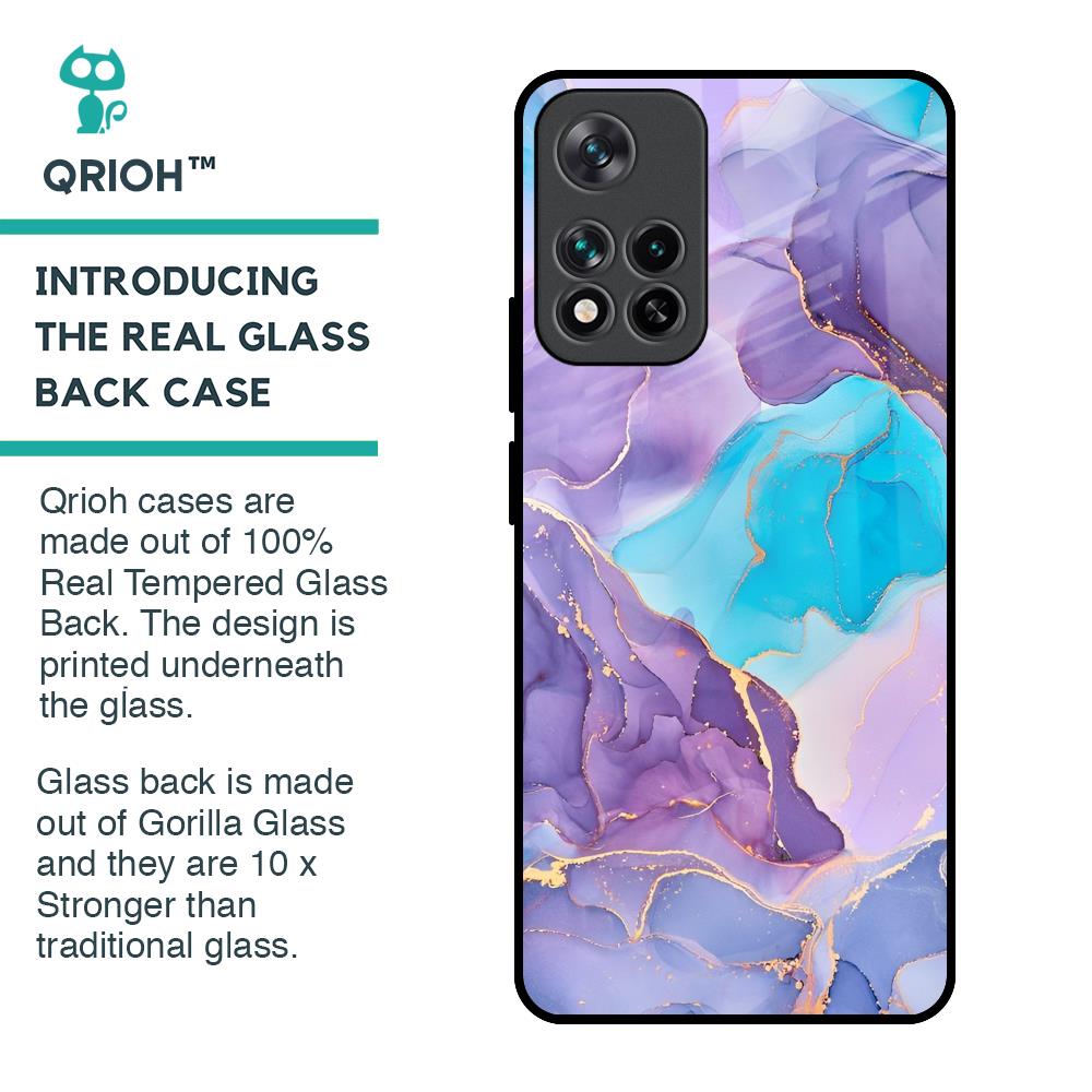Alcohol ink Marble Glass Case for Mi 11i HyperCharge