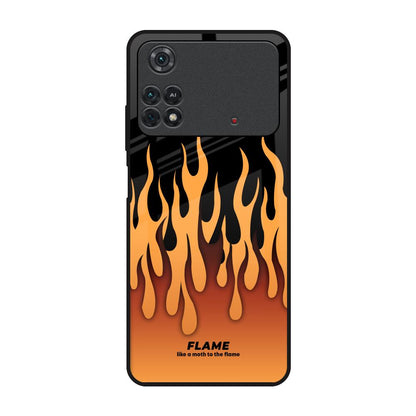 Fire Flame Poco M4 Pro Glass Back Cover Online