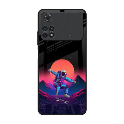 Retro Astronaut Poco M4 Pro Glass Back Cover Online