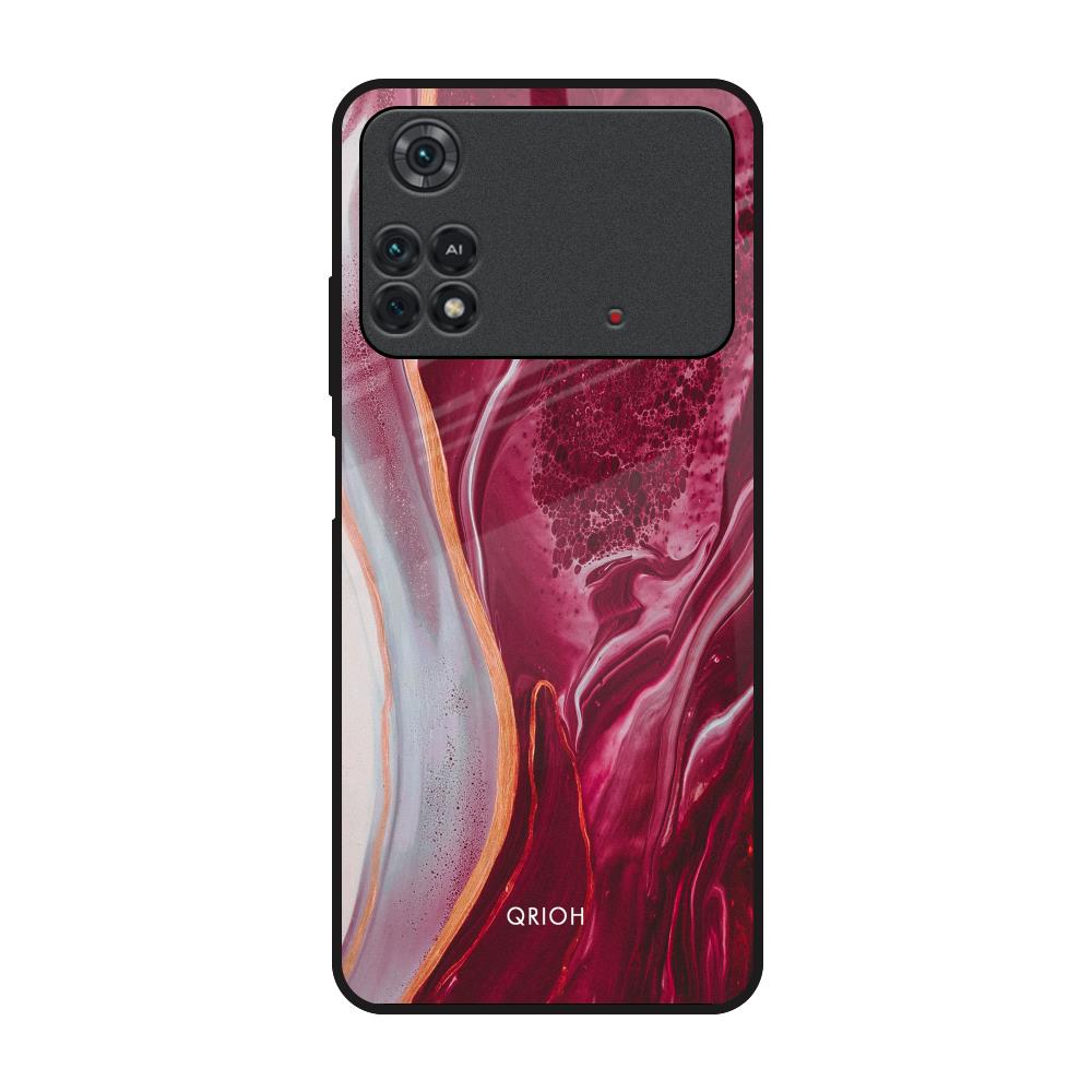 Crimson Ruby Poco M4 Pro Glass Back Cover Online
