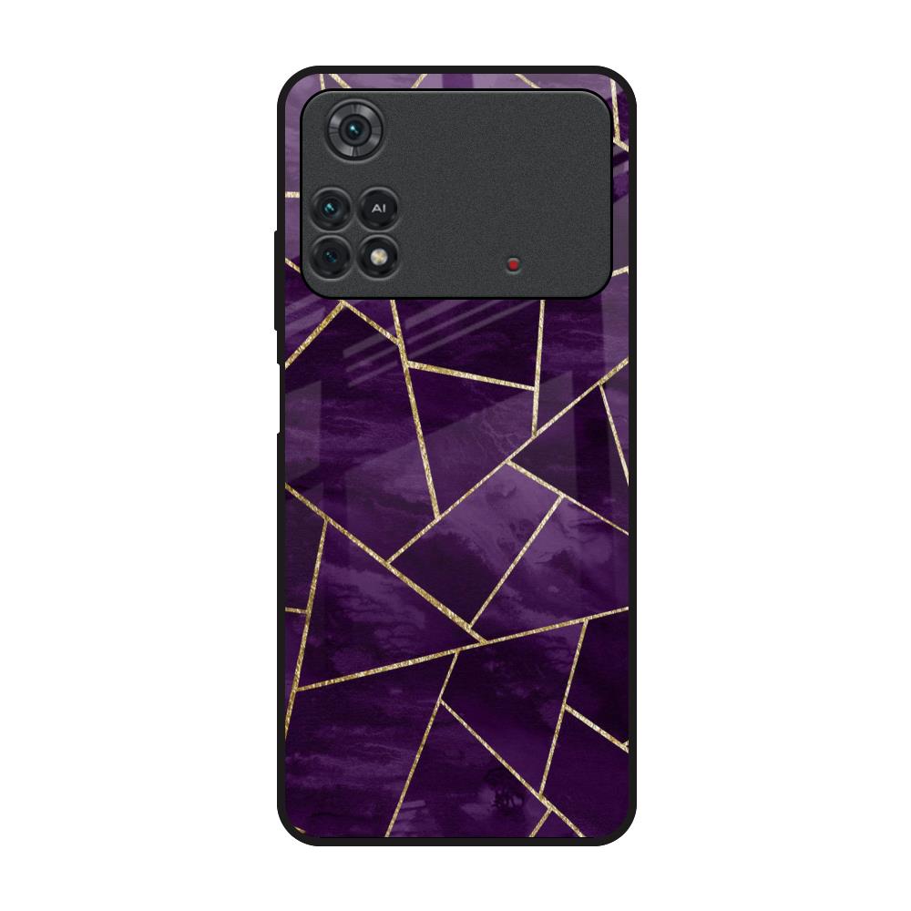 Geometric Purple Poco M4 Pro Glass Back Cover Online
