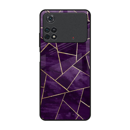 Geometric Purple Poco M4 Pro Glass Back Cover Online