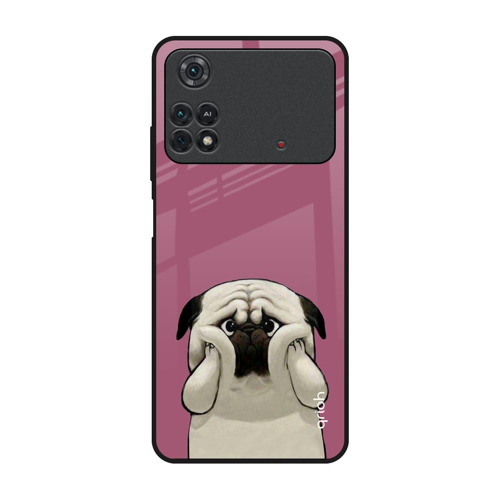Funny Pug Face Poco M4 Pro Glass Back Cover Online