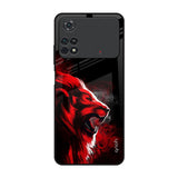 Red Angry Lion Poco M4 Pro Glass Back Cover Online