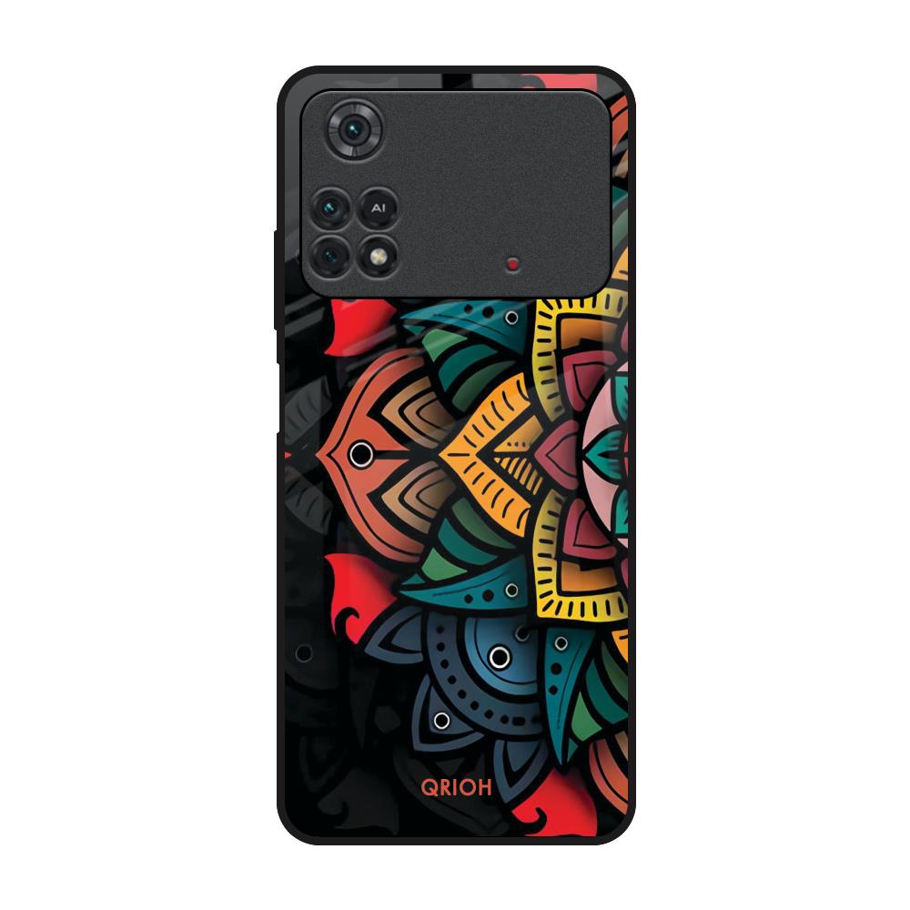 Retro Gorgeous Flower Poco M4 Pro Glass Back Cover Online