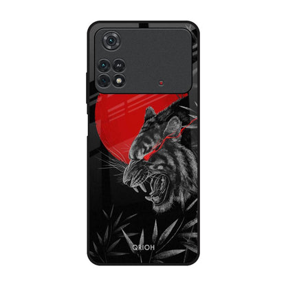 Red Moon Tiger Poco M4 Pro Glass Back Cover Online