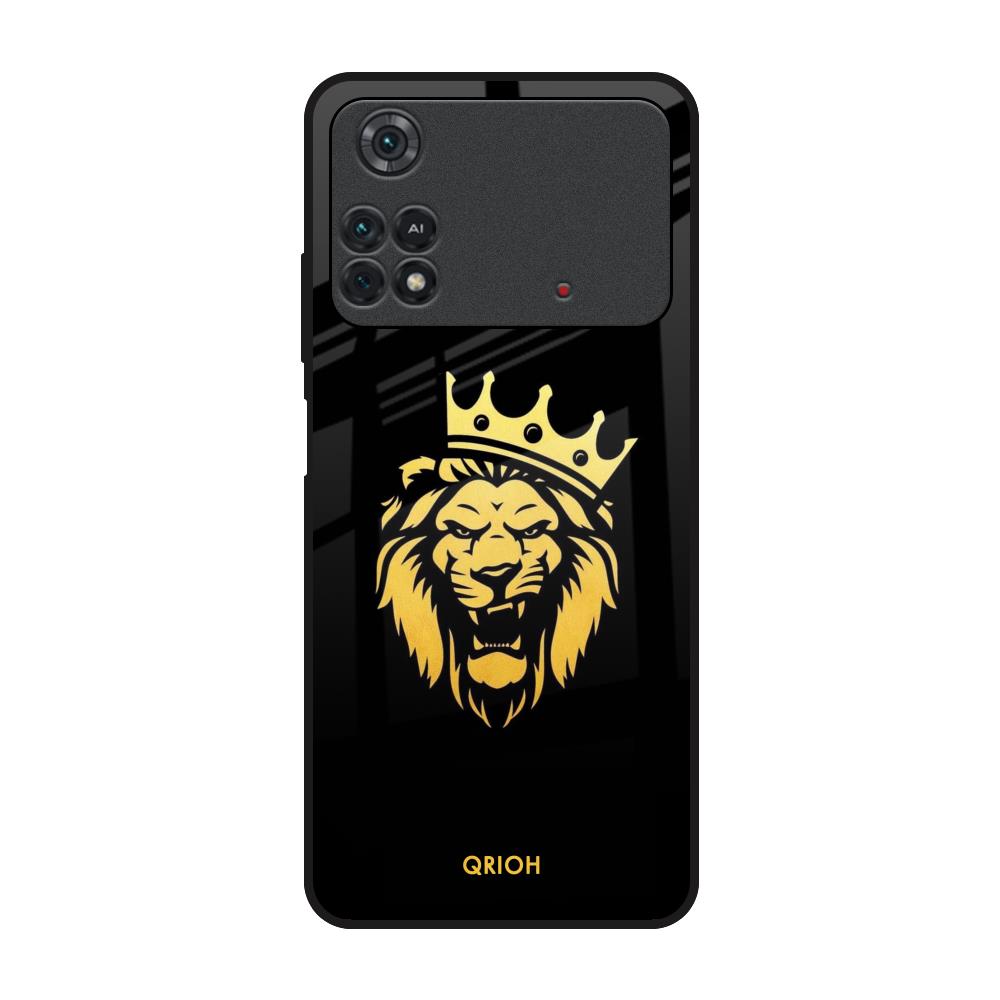 Lion The King Poco M4 Pro Glass Back Cover Online