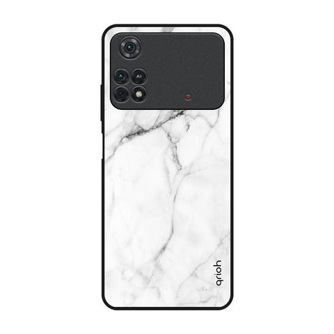 Modern White Marble Poco M4 Pro Glass Back Cover Online