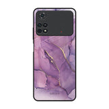 Purple Gold Marble Poco M4 Pro Glass Back Cover Online