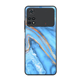 Vibrant Blue Marble Poco M4 Pro Glass Back Cover Online