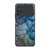 Blue Cool Marble Poco M4 Pro Glass Back Cover Online