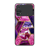 Electroplated Geometric Marble Poco M4 Pro Glass Back Cover Online