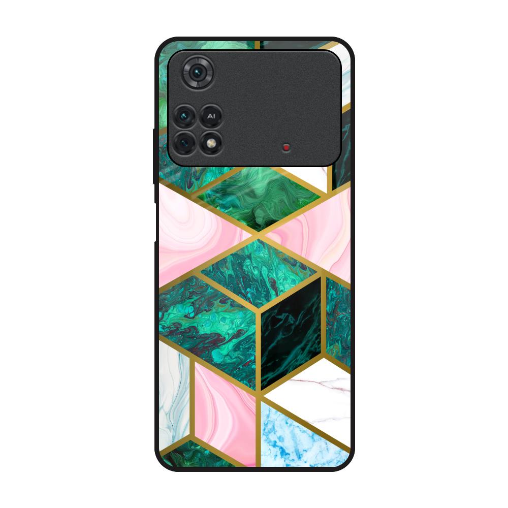 Seamless Green Marble Poco M4 Pro Glass Back Cover Online