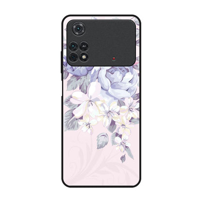 Elegant Floral Poco M4 Pro Glass Back Cover Online
