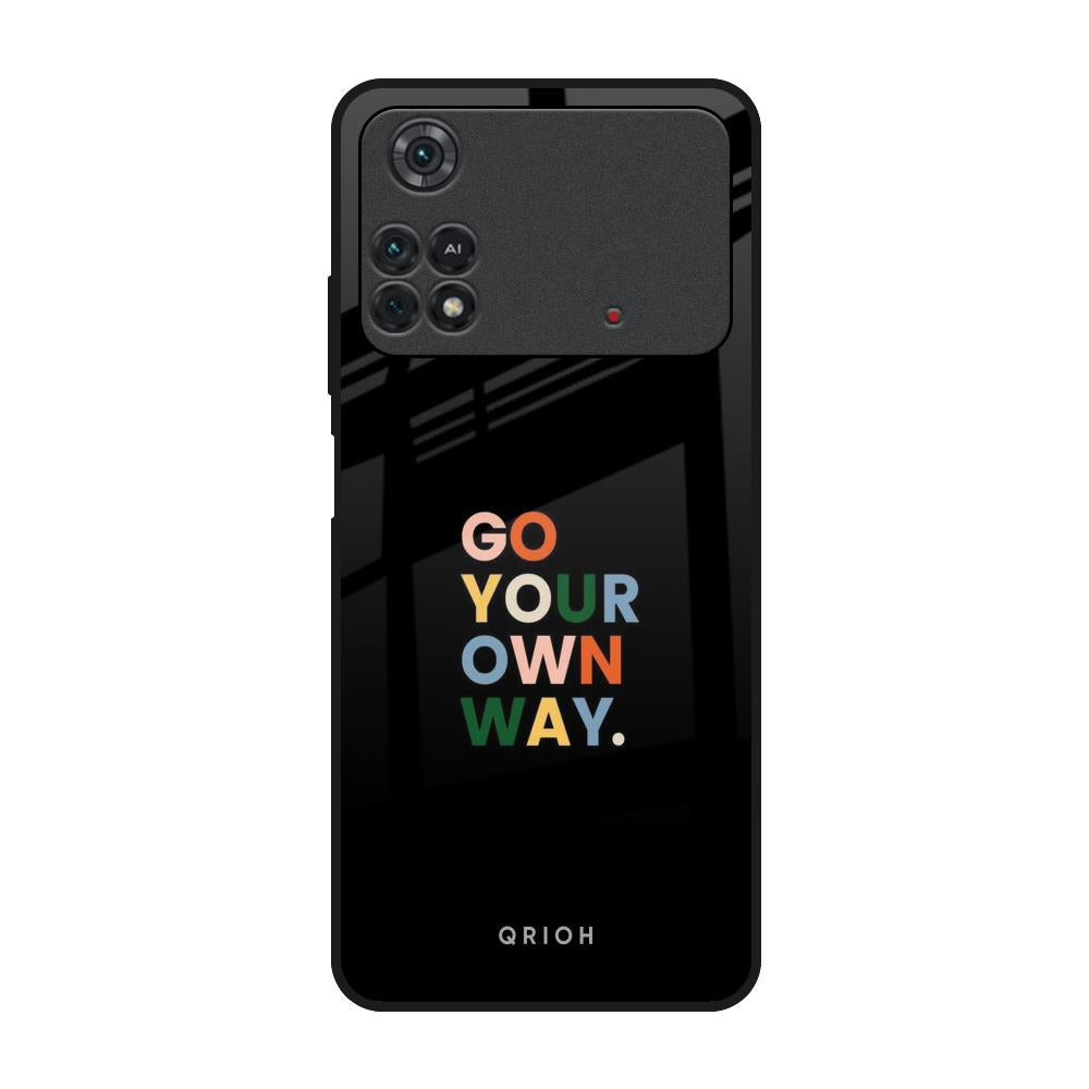 Go Your Own Way Poco M4 Pro Glass Back Cover Online