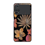 Lines Pattern Flowers Poco M4 Pro Glass Back Cover Online