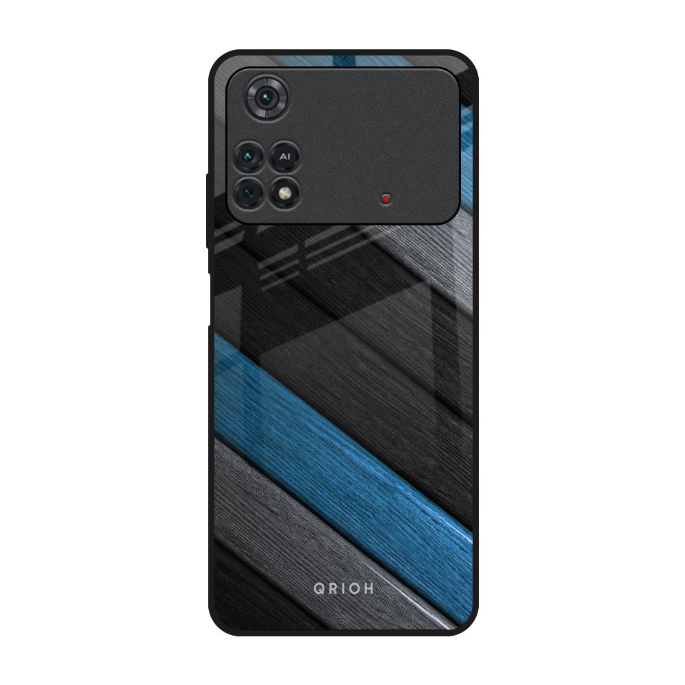 Multicolor Wooden Effect Poco M4 Pro Glass Back Cover Online