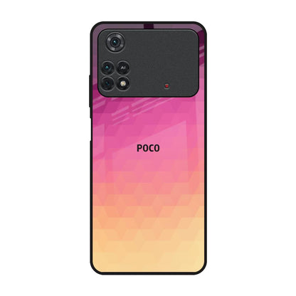 Geometric Pink Diamond Poco M4 Pro Glass Back Cover Online