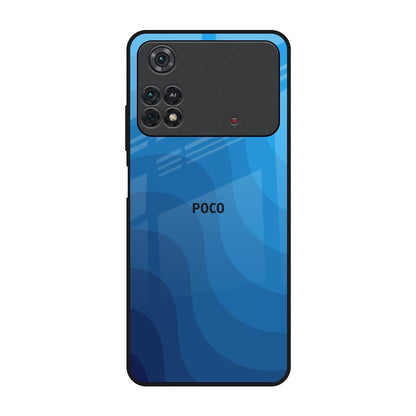 Blue Wave Abstract Poco M4 Pro Glass Back Cover Online